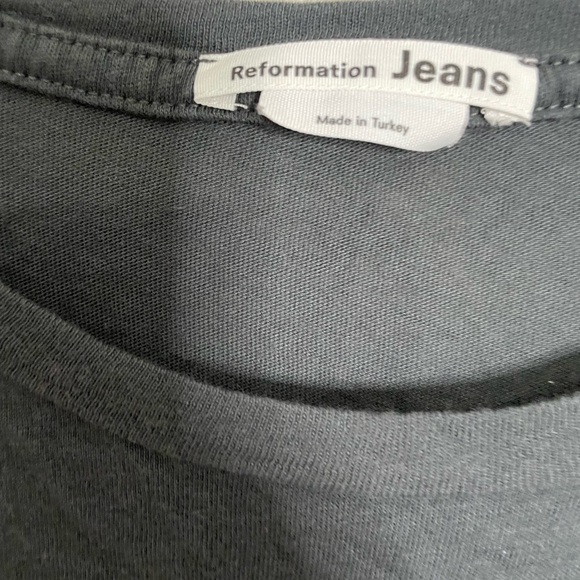 Reformation Dark Gray Long Sleeve Organic Cotton T Shirt XS - Picture 4 of 6